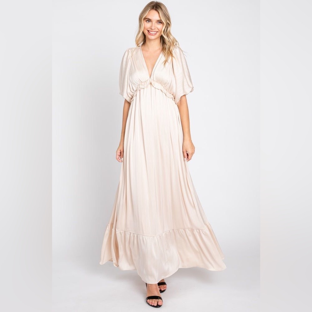 Vanilla Bay Cream Maxi Dress